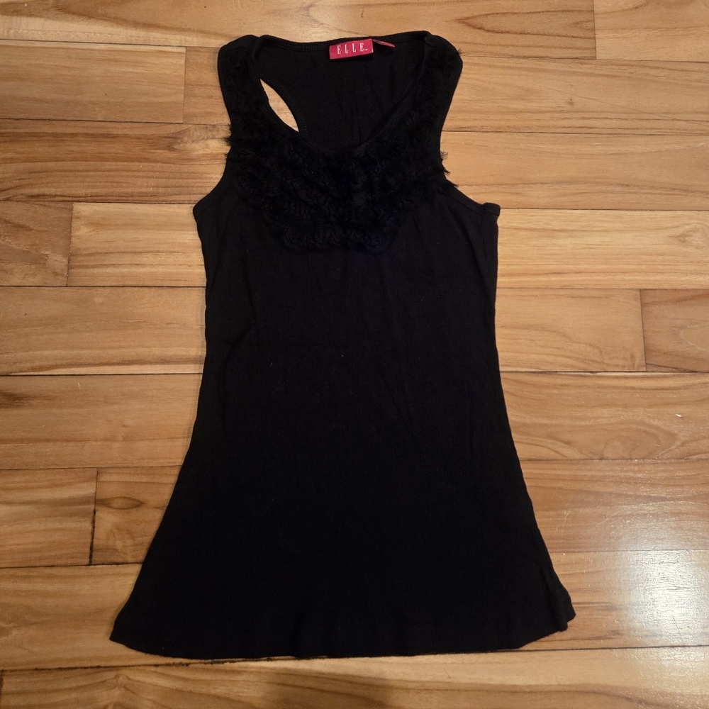 ELLE Ruffle Neck Tank - Picture 2 of 6